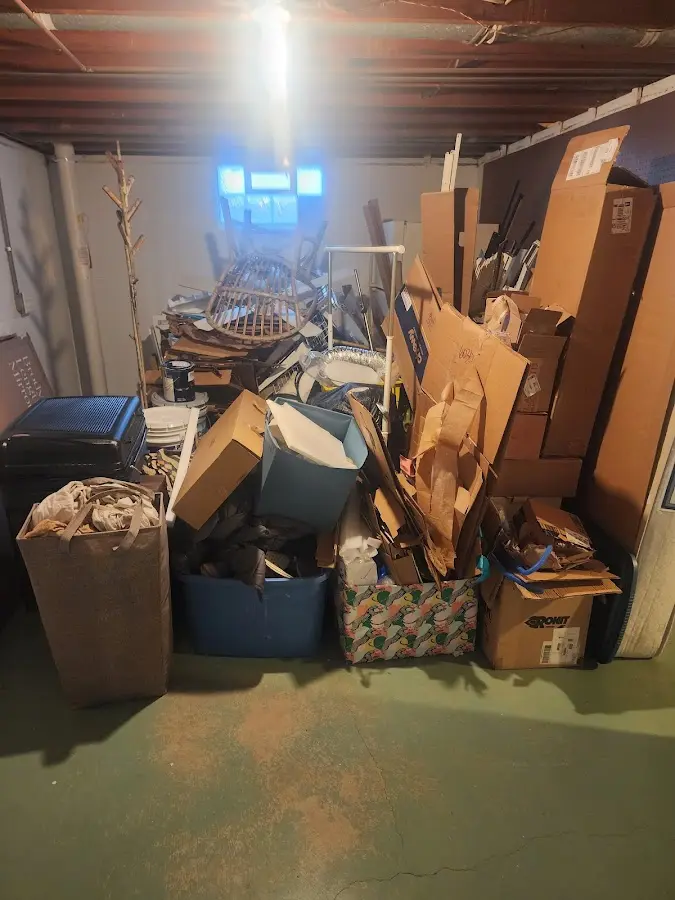 Roll-off dumpster container at job site for 8 Yard Dumpster Rental in Union Gap